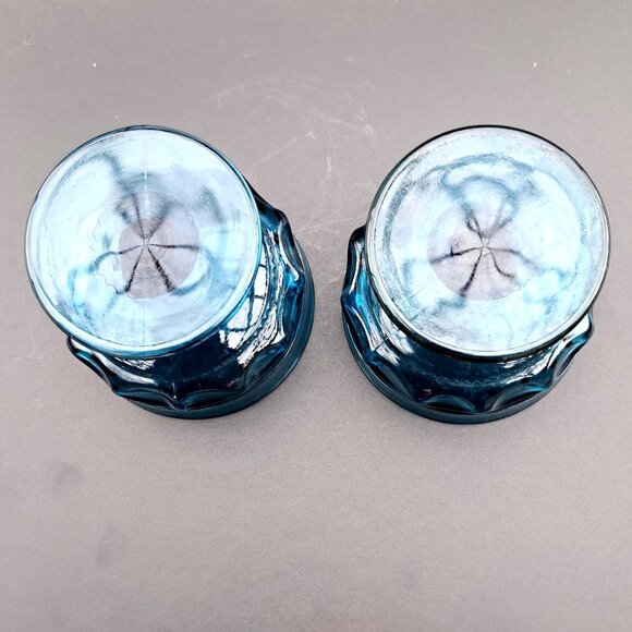 Vintage Set of 2 Blue Glass Sherbert Dessert Cups - Picture 5 of 7